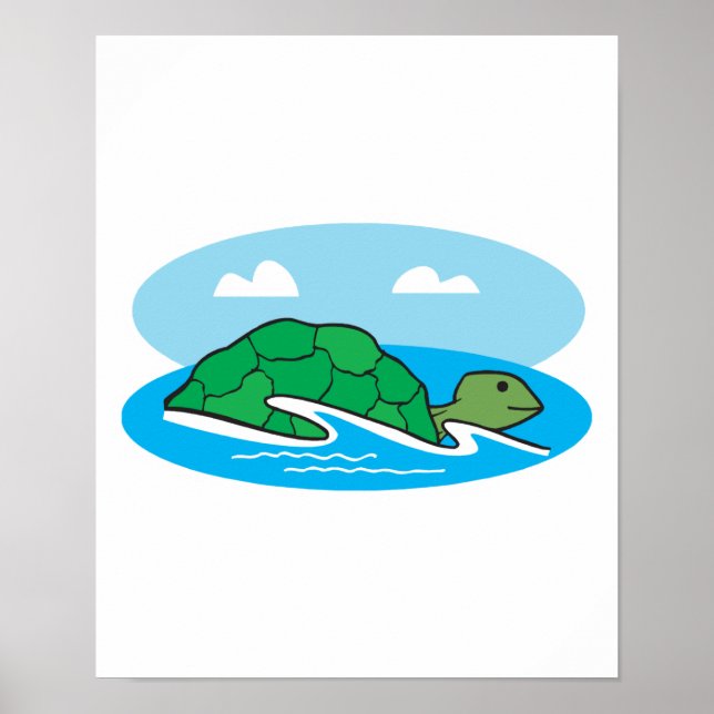 swimming turtle poster (Front)