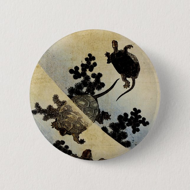 Swimming Turtles 6 Cm Round Badge (Front)