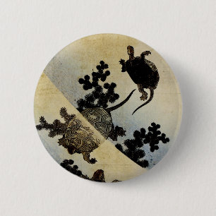 Swimming Turtles 6 Cm Round Badge