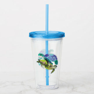 Swimming Turtles Summer Sea Life Ocean Life Acrylic Tumbler