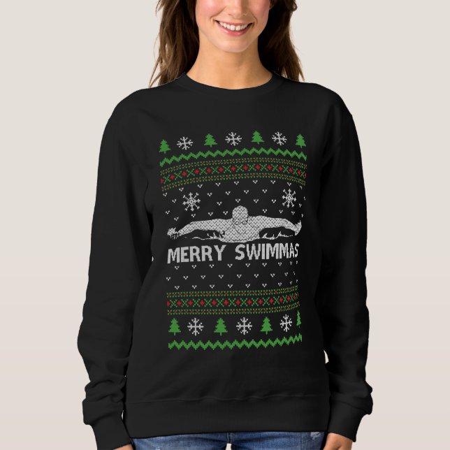 Swimming Ugly Sweater Christmas (Front)