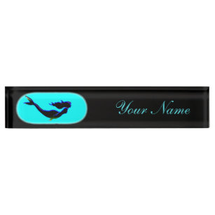 swimming underwater mermaid nameplate