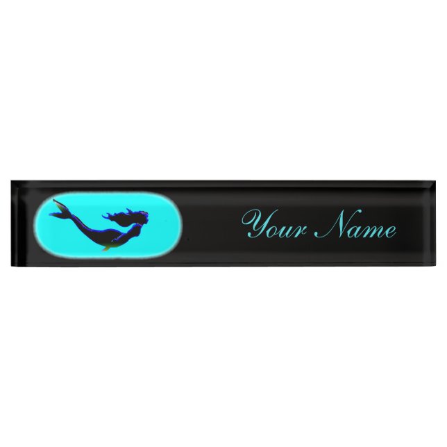 swimming underwater mermaid nameplate (Front)