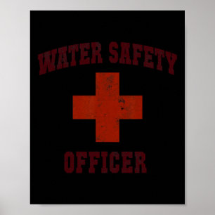 Swimming Water Safety Officer Off Duty Vacay Lifeg Poster