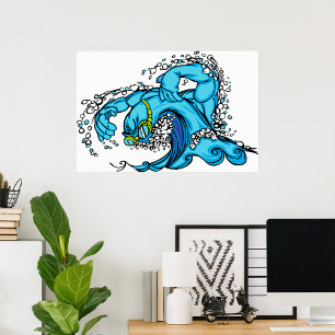 Swimming Wave Poster