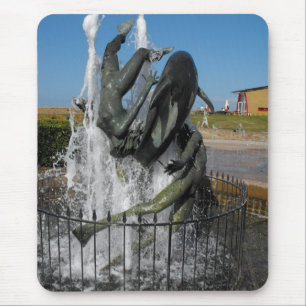 Swimming with dolphins fountain mouse pad
