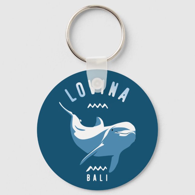 Swimming with Dolphins Lovina Bali Key Ring (Front)