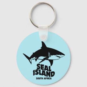Swimming With Great White Sharks - Seal Island Key Ring