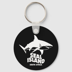 Swimming With Great White Sharks - Seal Island Key Ring