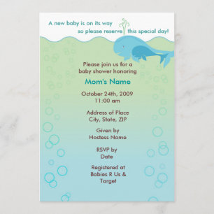 Swimming with Mama - Baby Shower Invitation