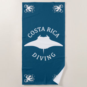 Swimming With Manta Ray - Costa Rica Scuba Diving Beach Towel