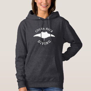Swimming With Manta Ray - Costa Rica Scuba Diving Hoodie