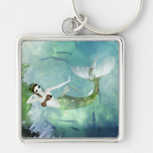 Swimming with Salmon Keychain