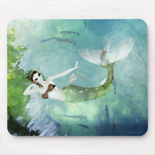 Swimming with Salmon Mousepad (Front)