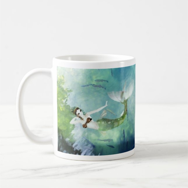Swimming with Salmon Mug (Left)