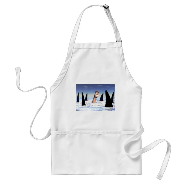 Swimming with sharks standard apron (Front)