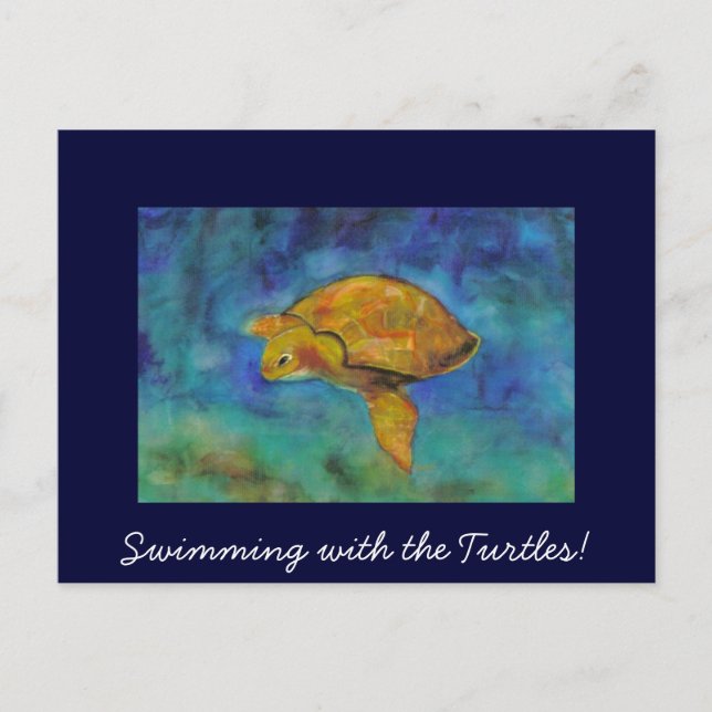 Swimming with the Turtles! Postcard (Front)