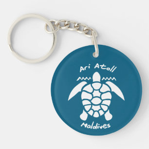 Swimming With Turtles at The Maldives on Ari Atoll Key Ring