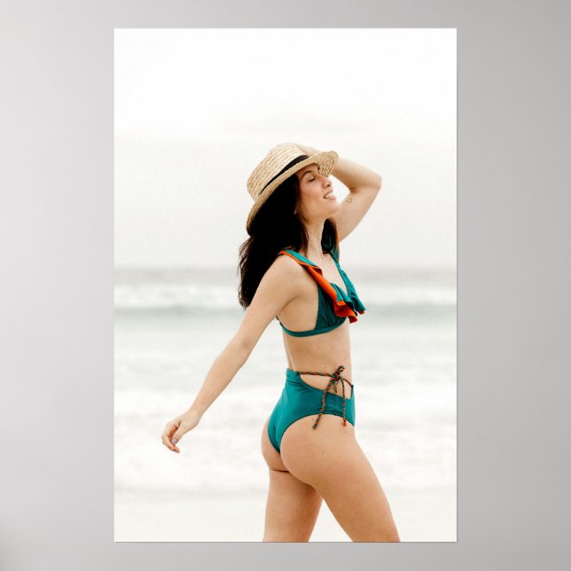 Swimsuit Model In Teal Bikini Poster (Front)
