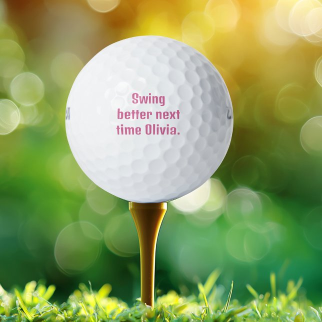 Swing better next time Olivia, Funny,Personalised Golf Balls (Creator Uploaded)
