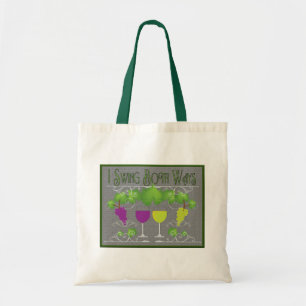 Swing Both Ways Red & White Wine Tote Bag