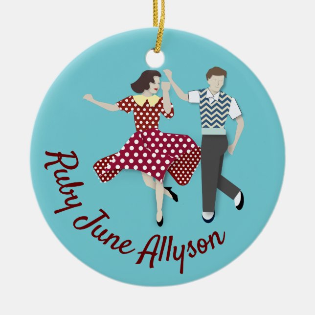 Swing Dance Ceramic Ornament (Front)