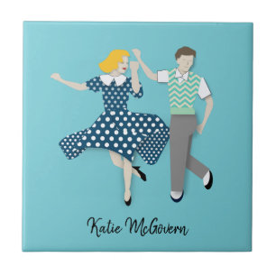 Swing Dance Ceramic Tile
