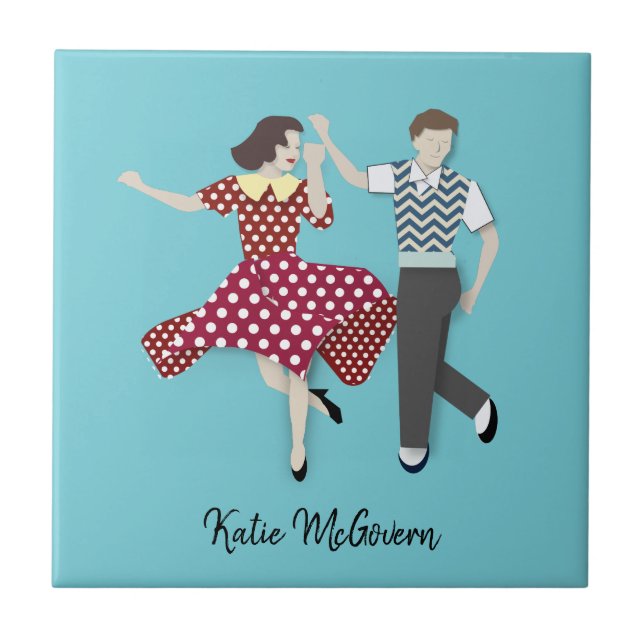 Swing Dance Ceramic Tile (Front)
