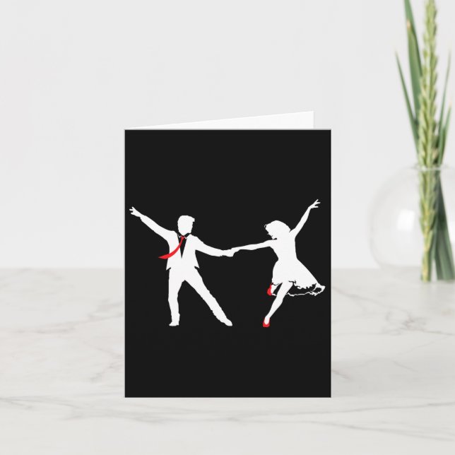 Swing Dance Couple - Dance School Swing Dance Swin Card (Front)