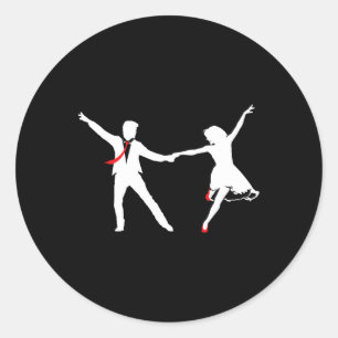 Swing Dance Couple - Dance School Swing Dance Swin Classic Round Sticker