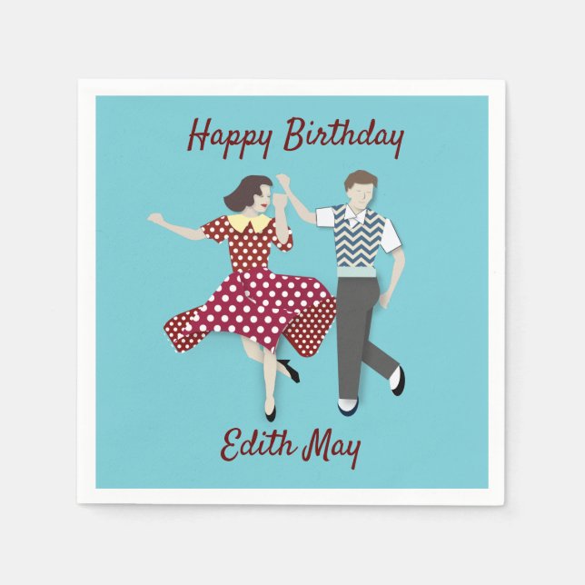 Swing Dance Couple Napkin (Front)