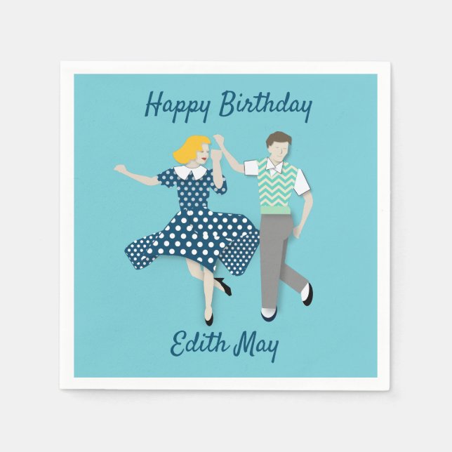 Swing Dance Couple Napkin (Front)