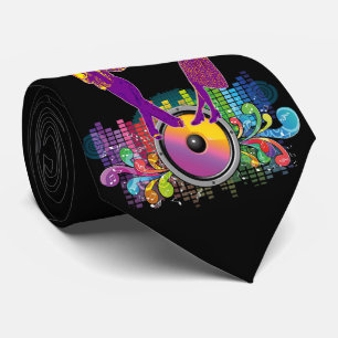 Swing Dance Couple On Record And Music Beats Tie