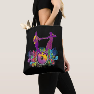 Swing Dance Couple On Record And Music Beats Tote Bag