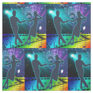 Swing Dance Couple Stage Lights And Music Fabric