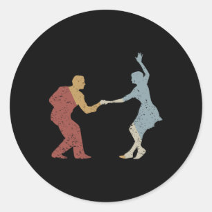 Swing Dance Retro Style Vintage Classic Round Sticker