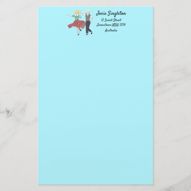 Swing Dance Stationery (Front)