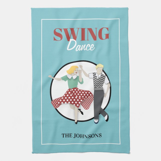 Swing Dance Tea Towel (Vertical)