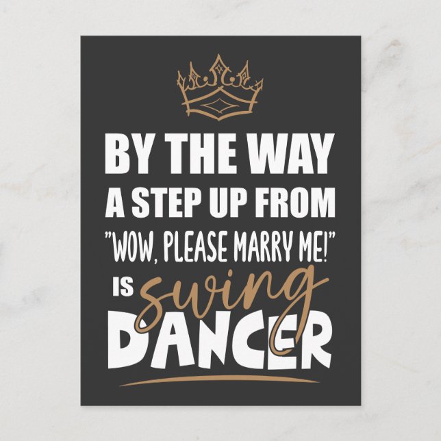 Swing Dancer is the Ultimate in Appeal. Fun Gift Postcard (Front)