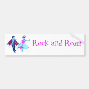 swing dancer pink poodle skirt saddle shoes bumper sticker