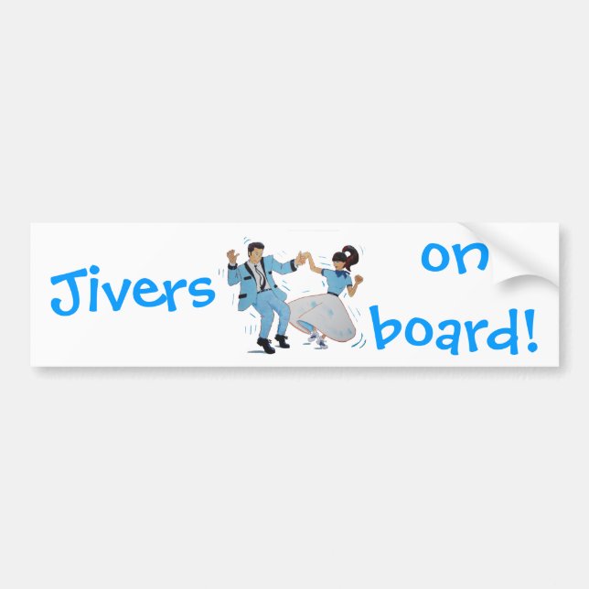 swing dancer with poodle skirt and saddle shoes bumper sticker (Front)