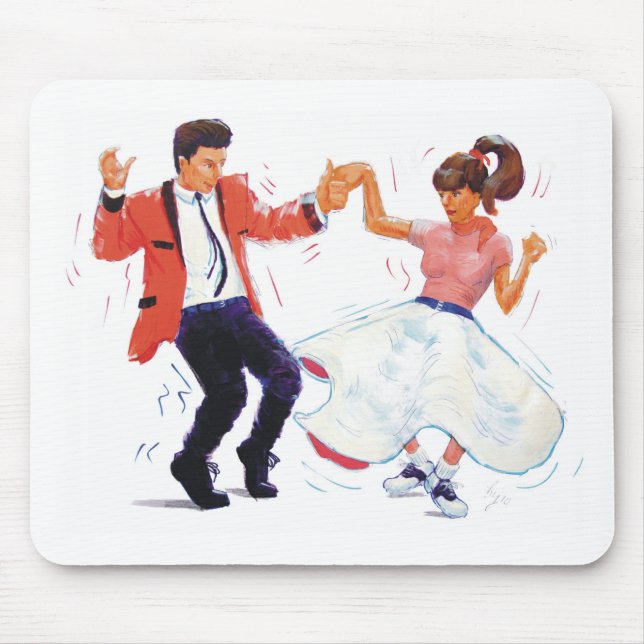 swing dancer with poodle skirt and saddle shoes mouse pad (Front)