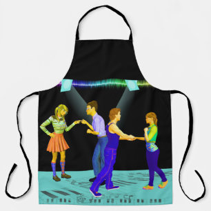 Swing Dancers On Musical Note Floor Apron