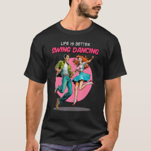 Swing Dancing 1950s Sock Hop Lindy Hop Dance T-Shirt