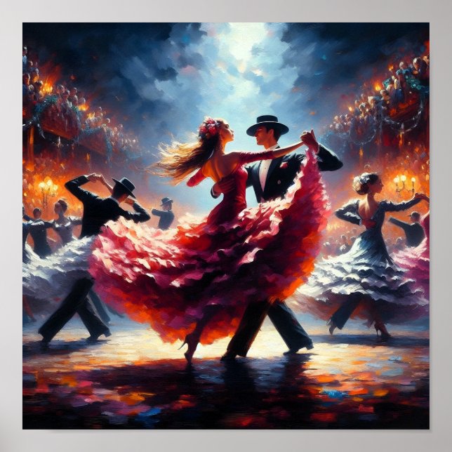 Swing Dancing Ballroom Dancing Dancer Dance Poster (Front)