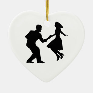 Swing dancing ceramic ornament