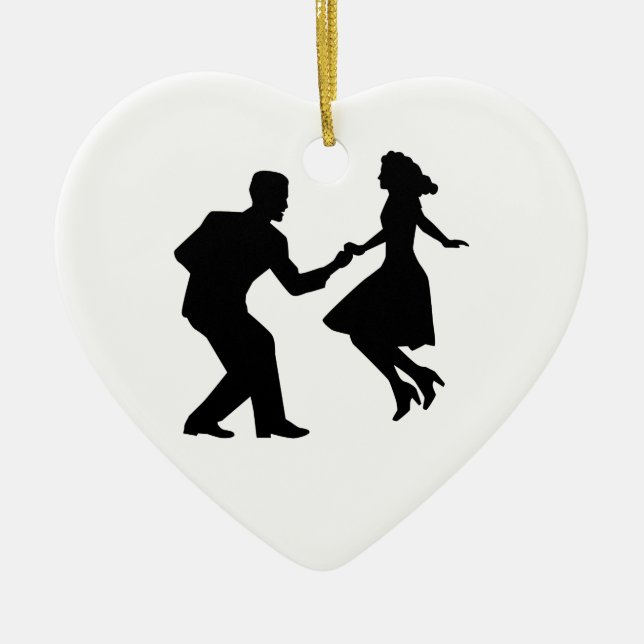 Swing dancing ceramic ornament (Front)