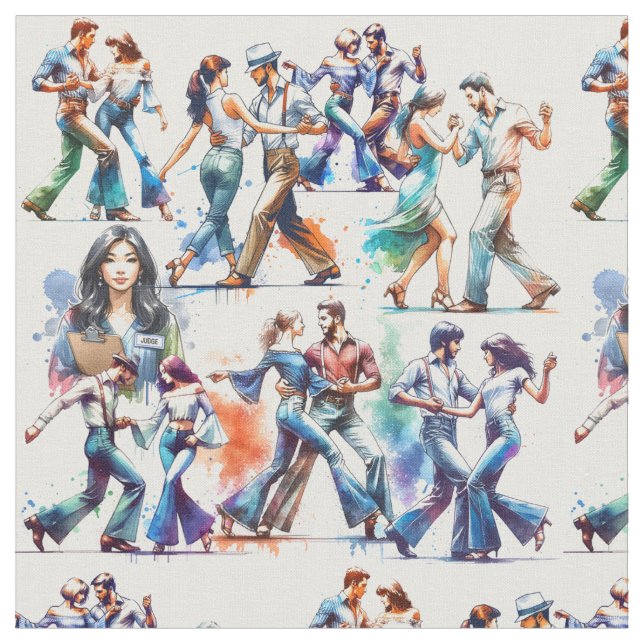 Swing Dancing Competition with Judge Fabric (Close Up)