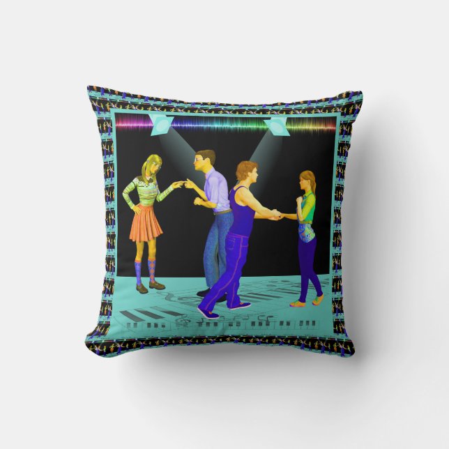 Swing Dancing Couples With Spotlights Cushion (Front)