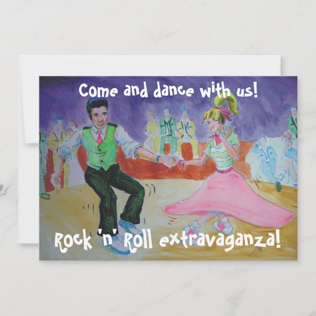 Swing Dancing on saturday night Invitation (Front)